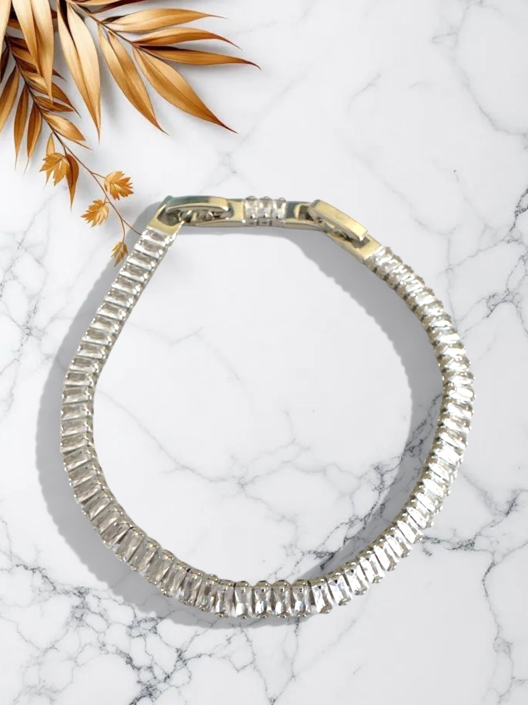 Ατσάλινο βραχιόλι με πολυγωνικά ζιργκόν – So Cute by Dimi χονδρική