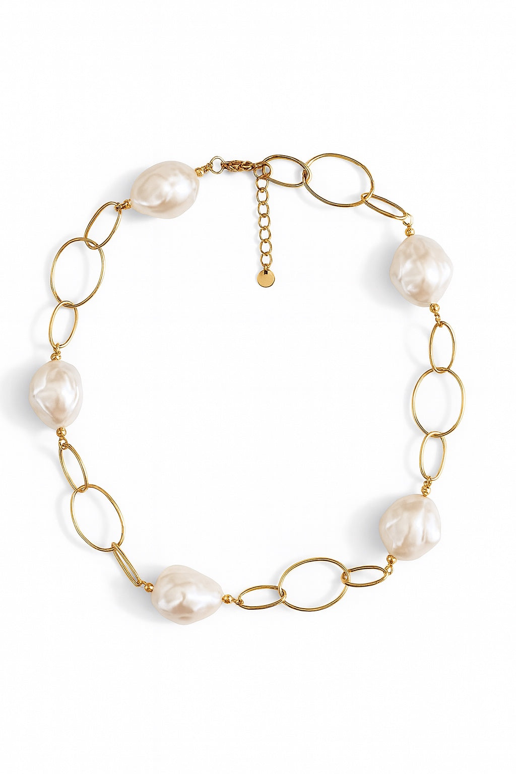 Κολιέ “Pearl Fusion” – Ατσάλινο με baroque πέρλες σε χρυσό ή ασημί | So Cute by Dimi Wholesale