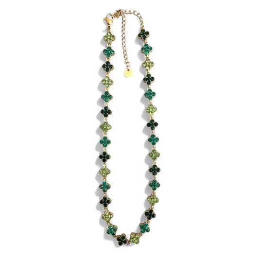 Ατσάλινο τσόκερ με σταυρούς ζιργκόν σε πράσινο – So Cute by Dimi