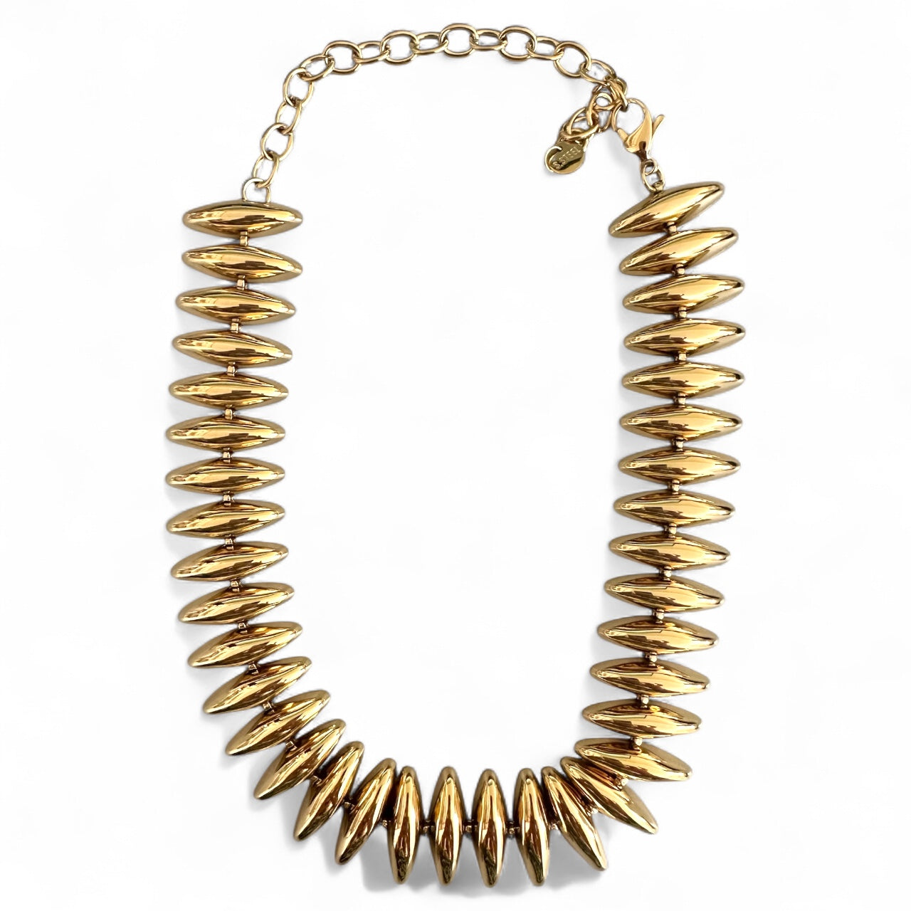 Ατσάλινο χρυσό τσόκερ με οβάλ χάντρες 32+12 εκ. – So Cute by Dimi