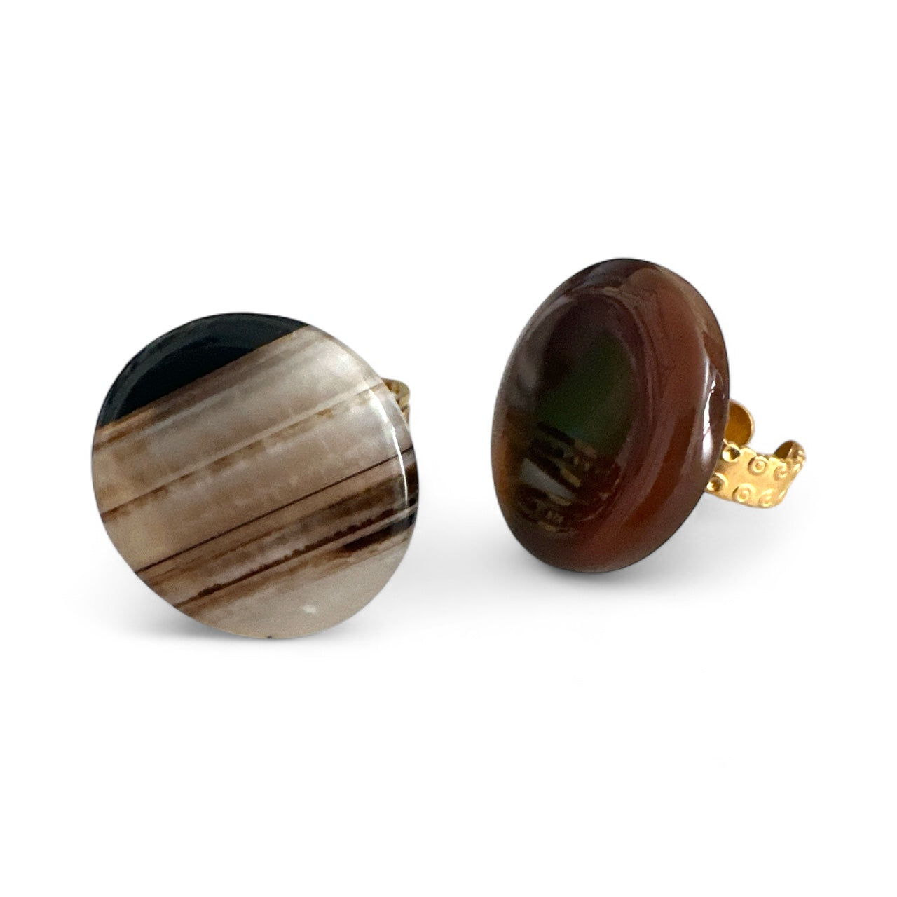 Ατσάλινα statement δαχτυλίδια σε γήινες αποχρώσεις – So Cute by Dimi