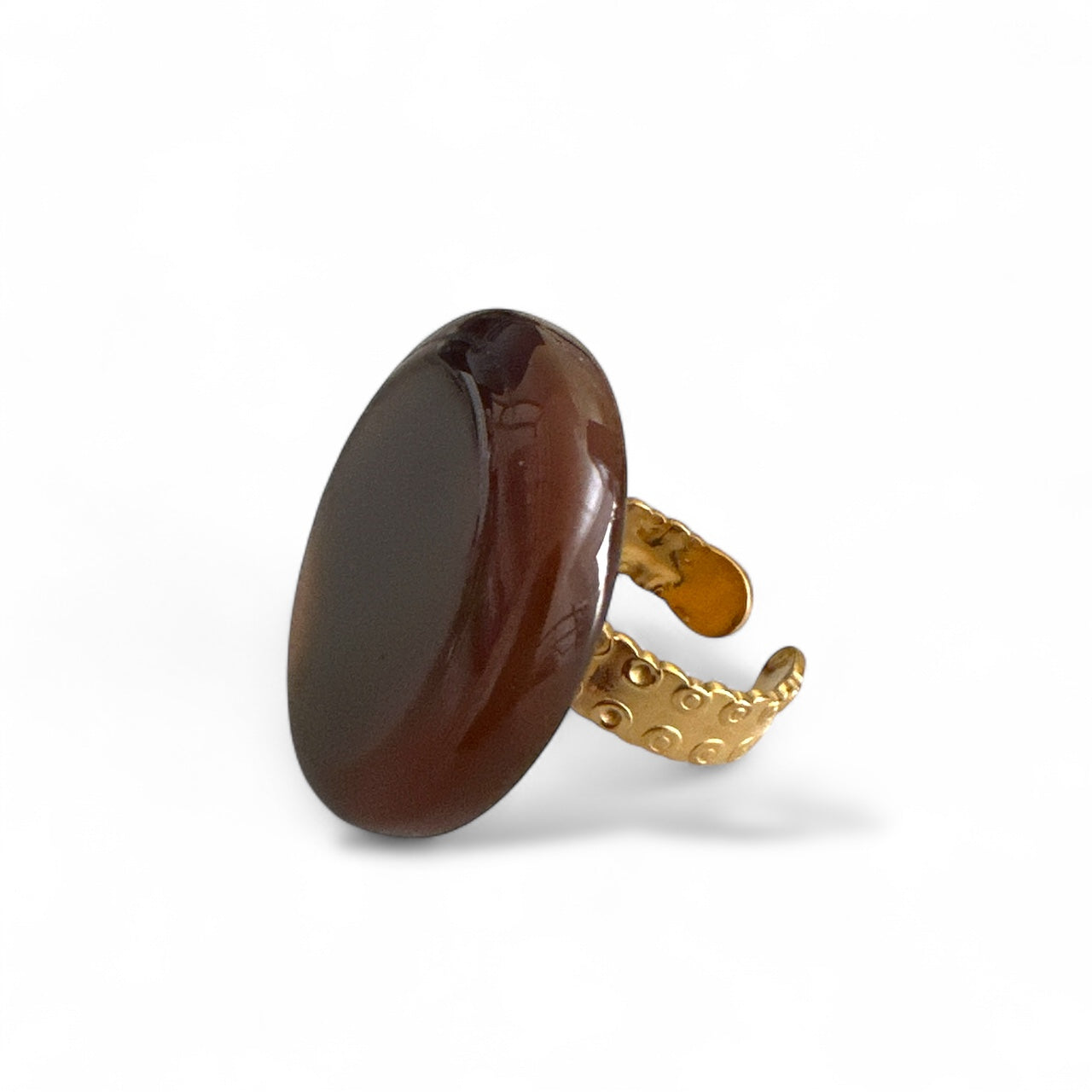 Ατσάλινα statement δαχτυλίδια σε γήινες αποχρώσεις – So Cute by Dimi