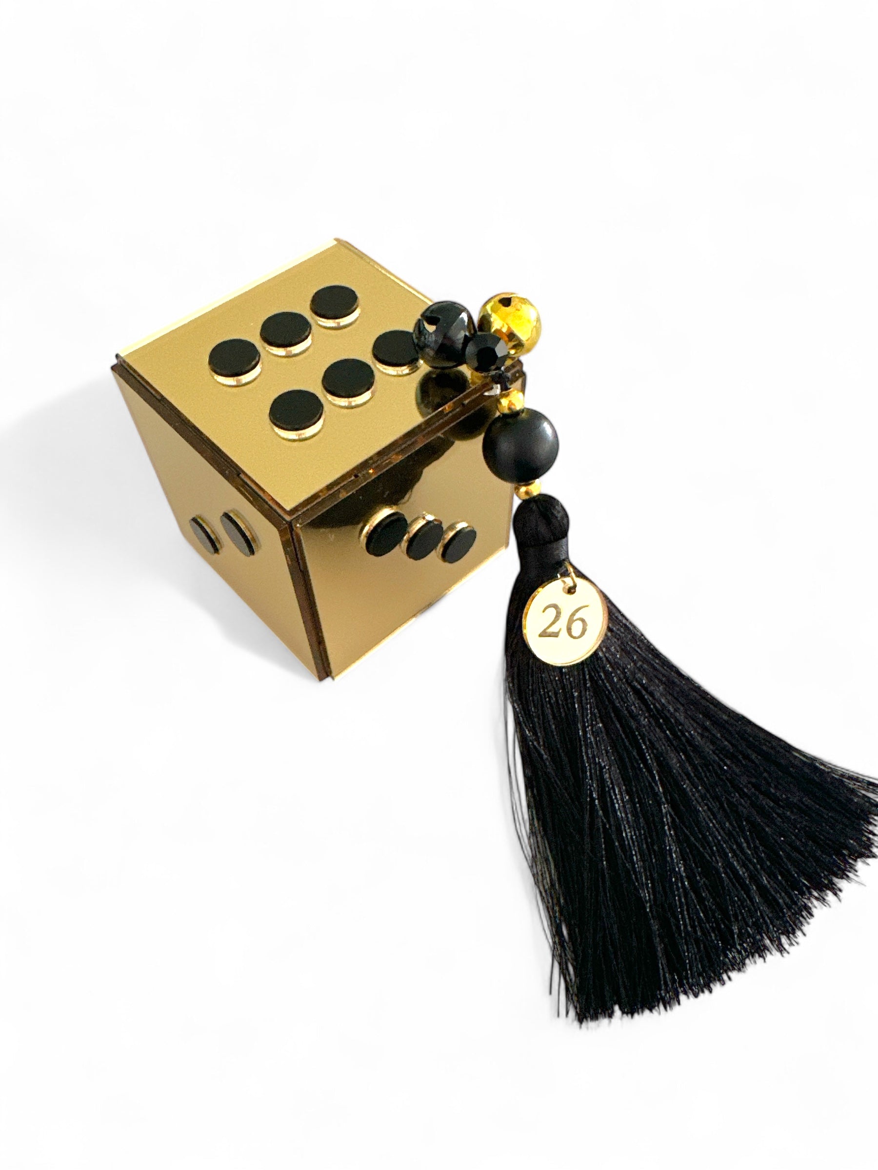 Επιτραπέζιο γούρι Ζάρι plexiglass χρυσό καθρέφτη – Χονδρική So Cute by Dimi