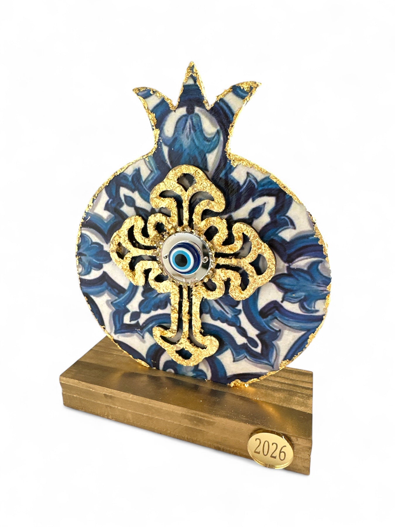 Γούρι 2026 ρόδι με σταυρό & μάτι – Greek Wishes Χονδρική So Cute by Dimi