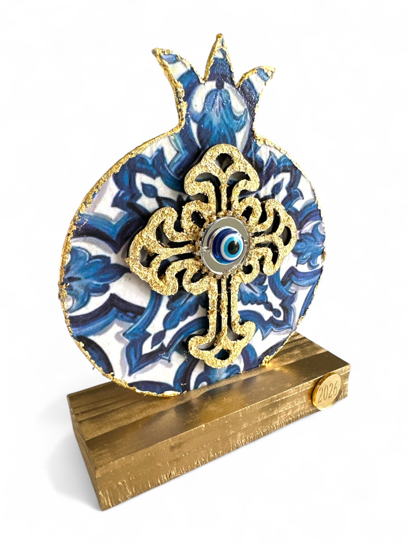 Γούρι 2026 ρόδι με σταυρό & μάτι – Greek Wishes Χονδρική So Cute by Dimi