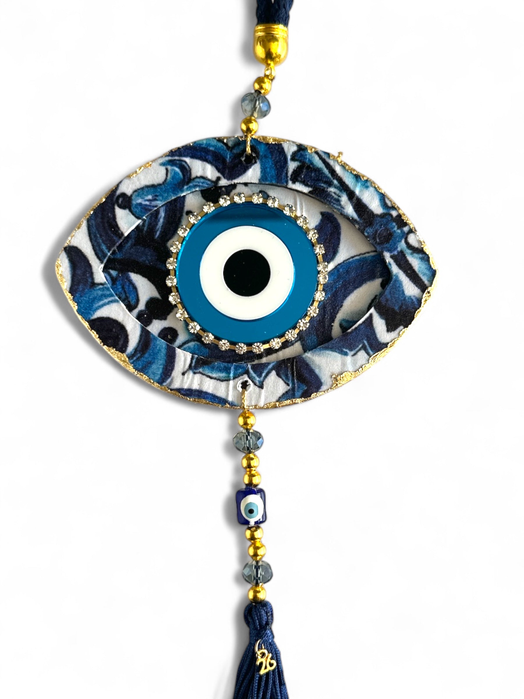 Γούρι 2026 κρεμαστό μάτι με στρας, χάντρες & φούντα – Greek Wishes Χονδρική So Cute by Dimi