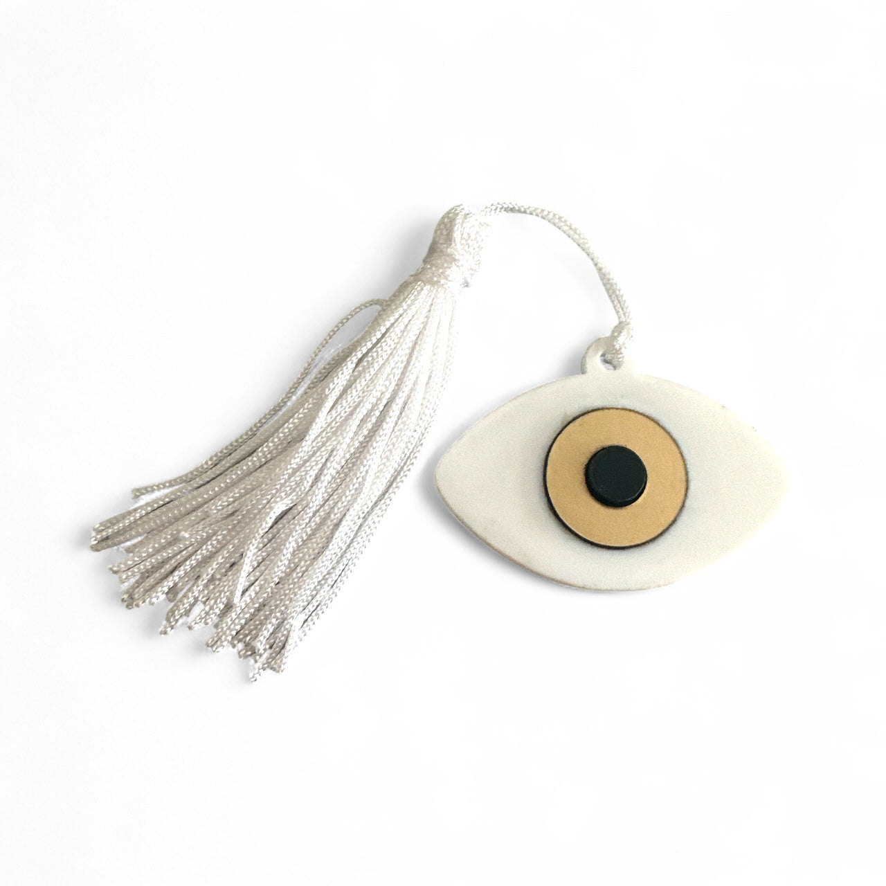 Χονδρική – Γούρι μάτι με φούντα σε κόκκινο, λευκό & μπλε – So Cute by Dimi