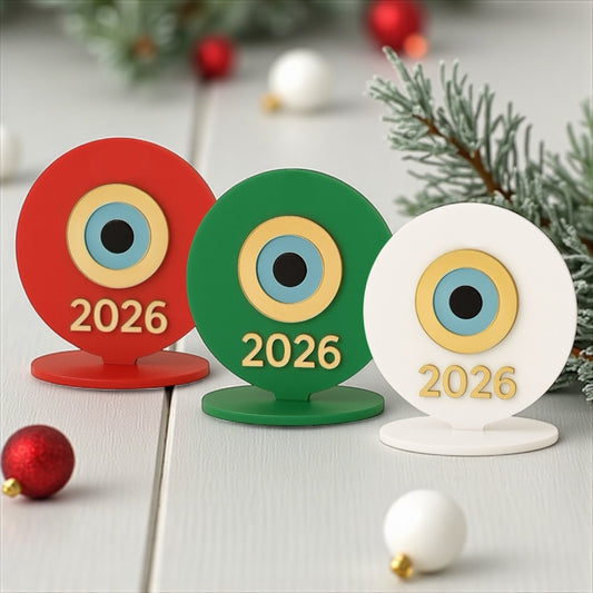 Επιτραπέζιο γούρι plexiglass μάτι με χάραξη – Χριστουγεννιάτικα γούρια χονδρική So Cute by Dimi