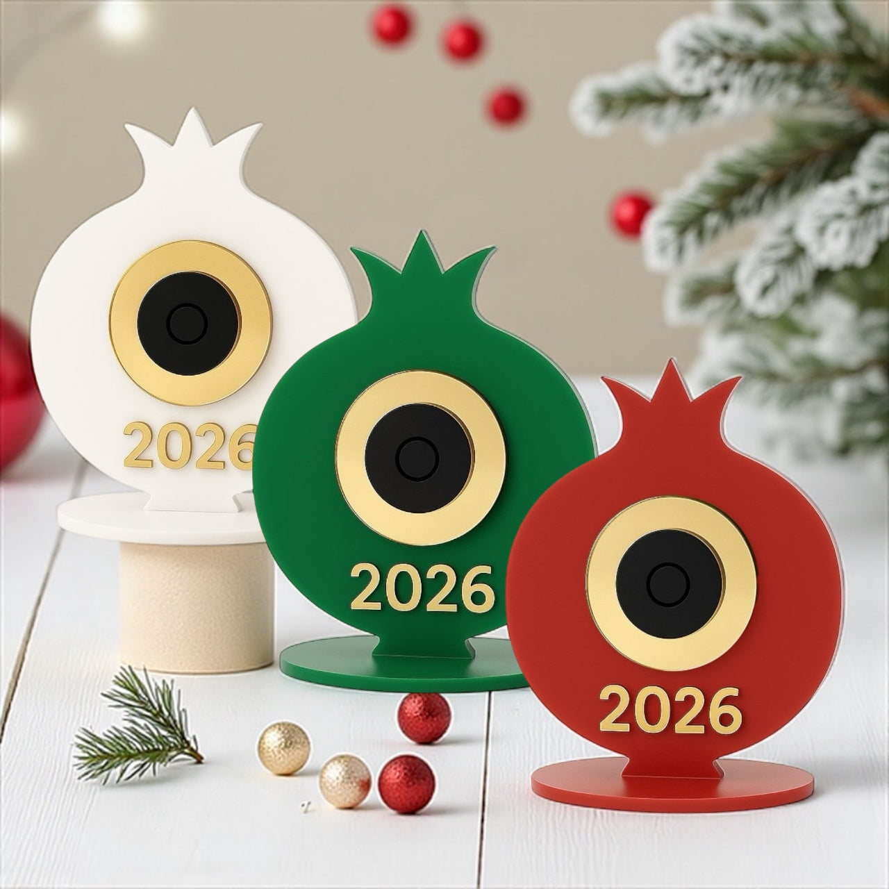 Επιτραπέζιο γούρι plexiglass ρόδι με μάτι και χάραξη – Χριστουγεννιάτικα γούρια χονδρική So Cute by Dimi