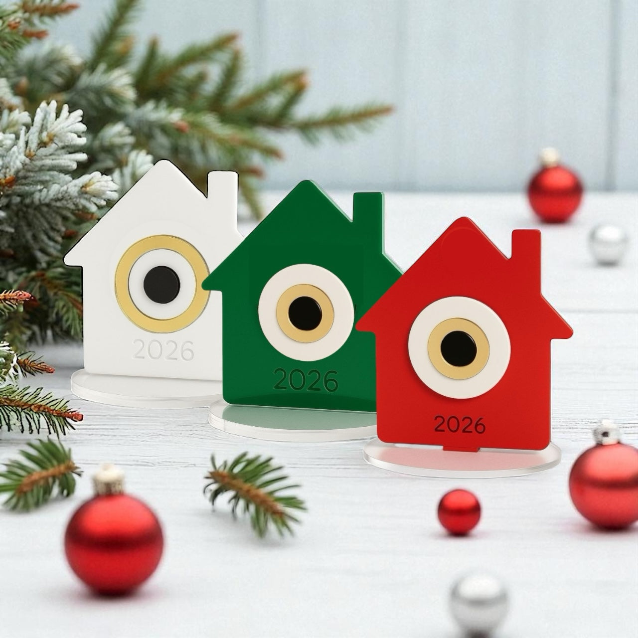 Επιτραπέζιο γούρι plexiglass σπιτάκι με μάτι και χάραξη – Χριστουγεννιάτικα γούρια χονδρική So Cute by Dimi