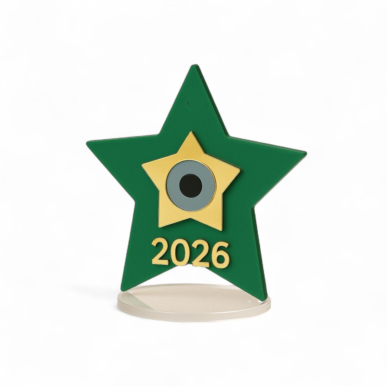 Επιτραπέζιο γούρι plexiglass αστέρι με μάτι και χάραξη – Χριστουγεννιάτικα γούρια χονδρική So Cute by Dimi