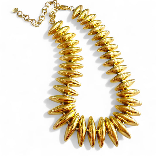 Ατσάλινο  τσόκερ με οβάλ χάντρες 32+12 εκ. – So Cute by Dimi