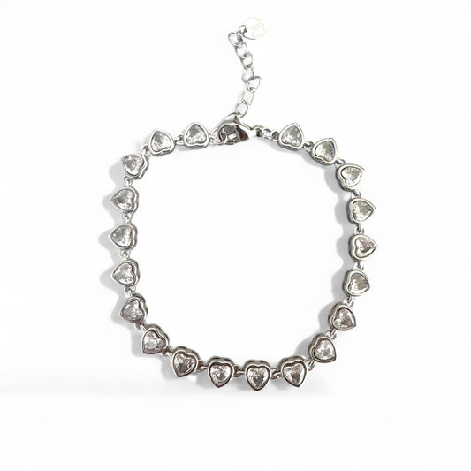 Χονδρική βραχιόλι από ατσάλι με ζιργκόν καρδιές σε χρυσό και ασημί – So Cute by Dimi