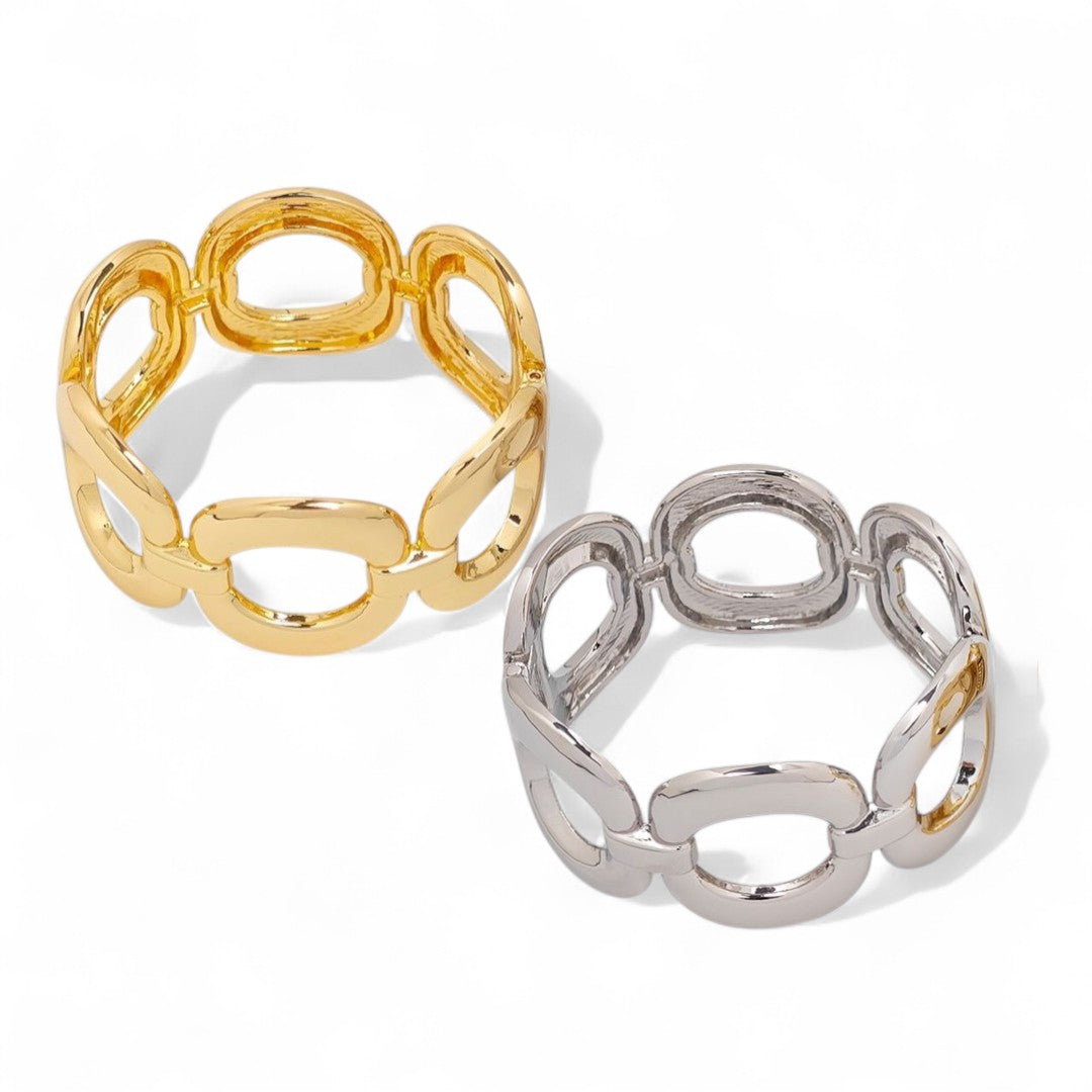 Χονδρικό statement βραχιόλι Bold Links με chunky κρίκους σε χρυσό και ασημί
