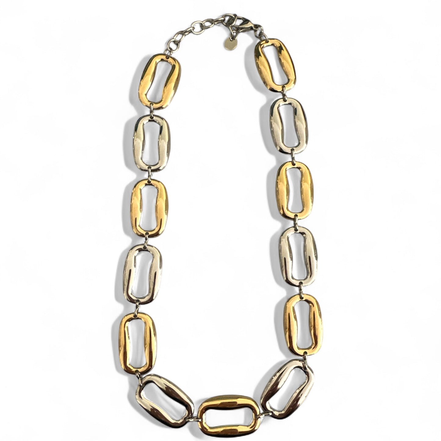 Χονδρικό statement κολιέ Bold Links από ατσάλι με μεγάλους κρίκους σε χρυσό και ασημί So Cute by DImi