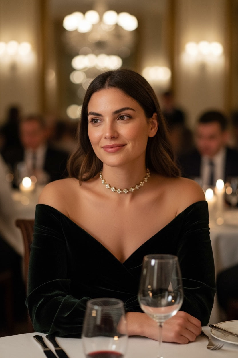 ⚡🚚 Crystal Cross Choker – Ατσάλινο Κολιέ με Σταυρούς Ζιργκόν