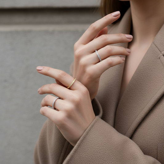 Χονδρική δαχτυλίδι από ατσάλι με ζιργκόν Sparkle Line – So Cute by Dimi