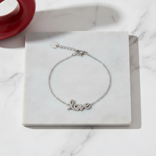 Love script bracelet χονδρική από ανοξείδωτο ατσάλι So Cute by Dimi