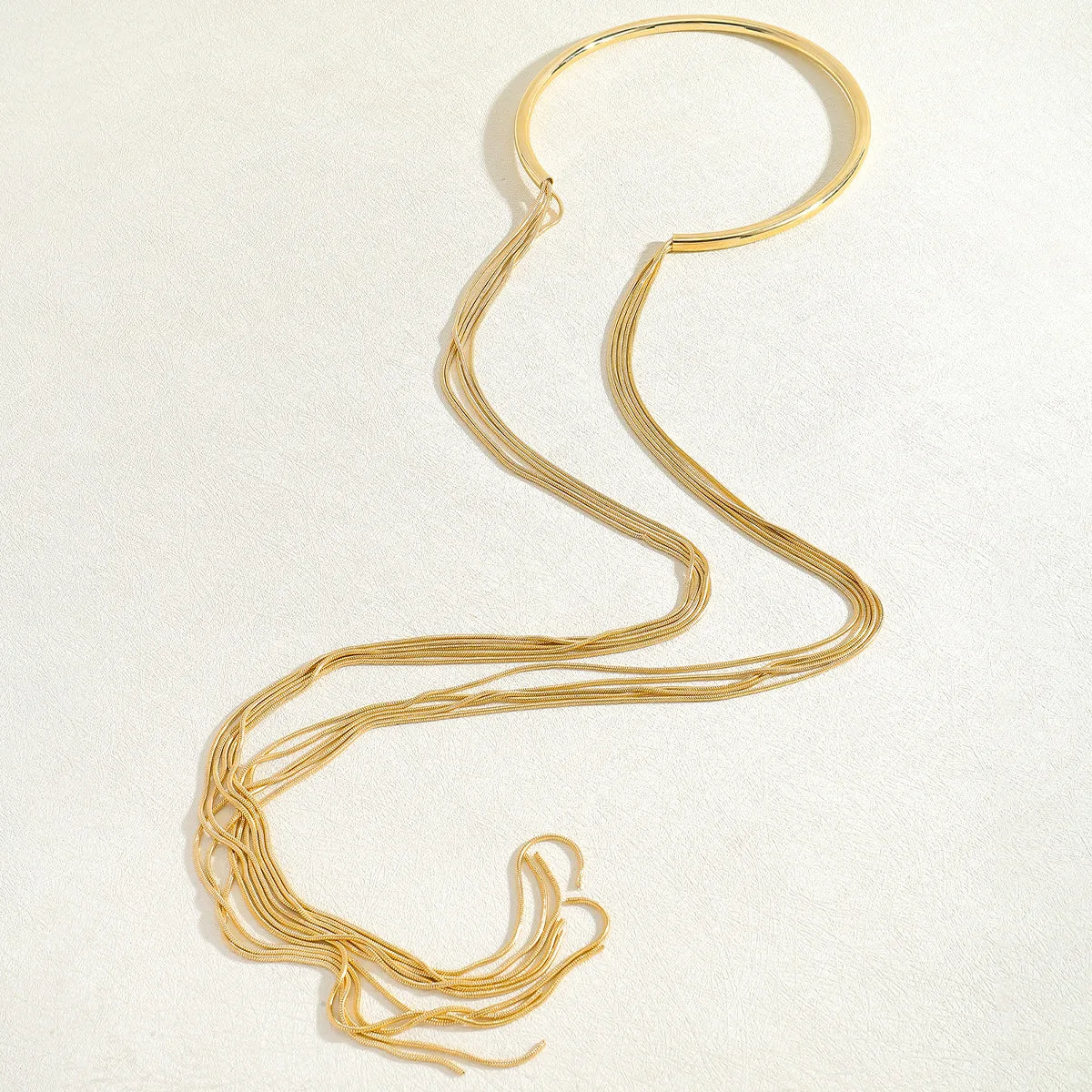 Elan Collar Necklace – Statement Κολάρο με Μακριές Αλυσίδες σε Χρυσό ή Ασημί | So Cute by Dimi