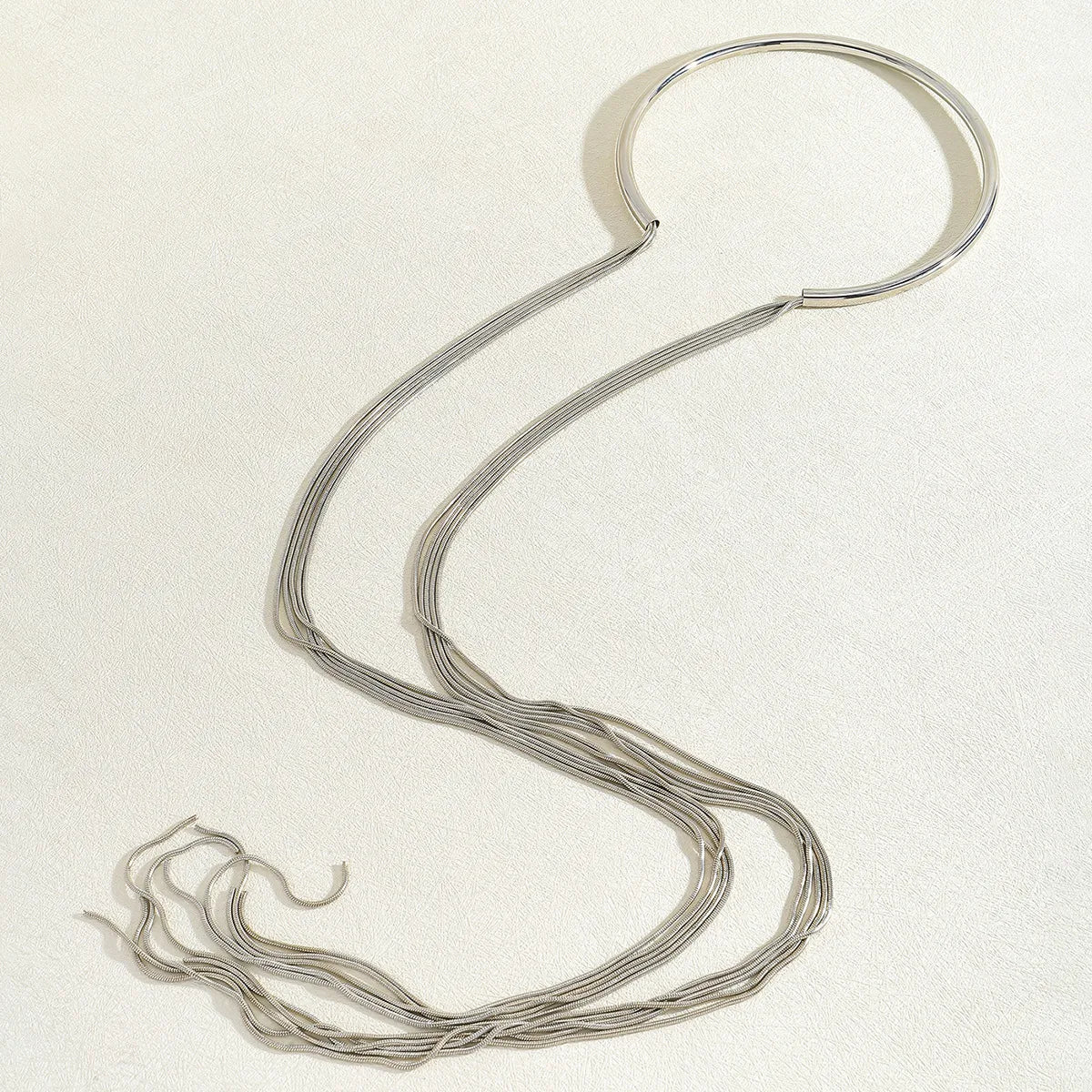 Elan Collar Necklace – Statement Κολάρο με Μακριές Αλυσίδες σε Χρυσό ή Ασημί | So Cute by Dimi