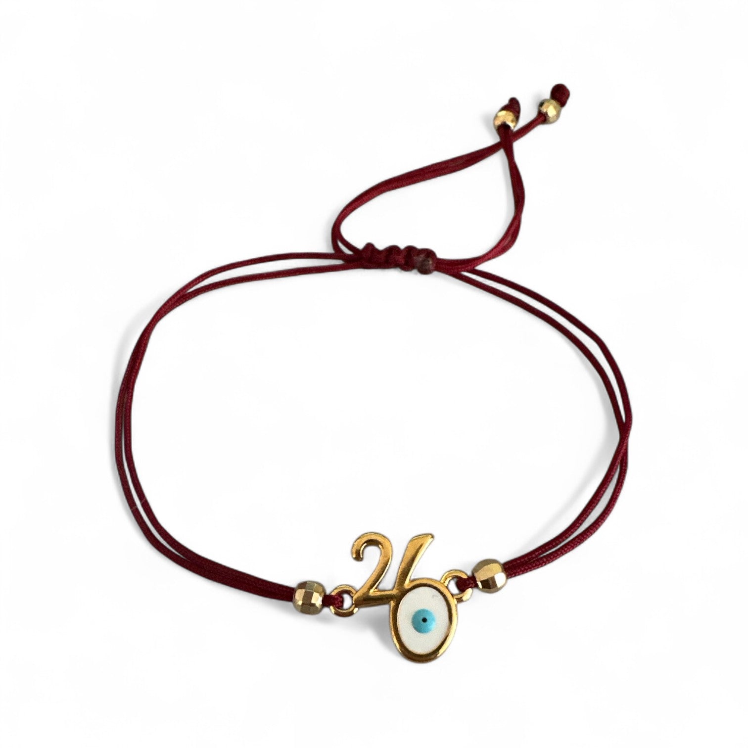 Χειροποίητο βραχιόλι γούρι 2026 με ματάκι και κορδόνι σε πολλά χρώματα – So Cute by Dimi Wholesale