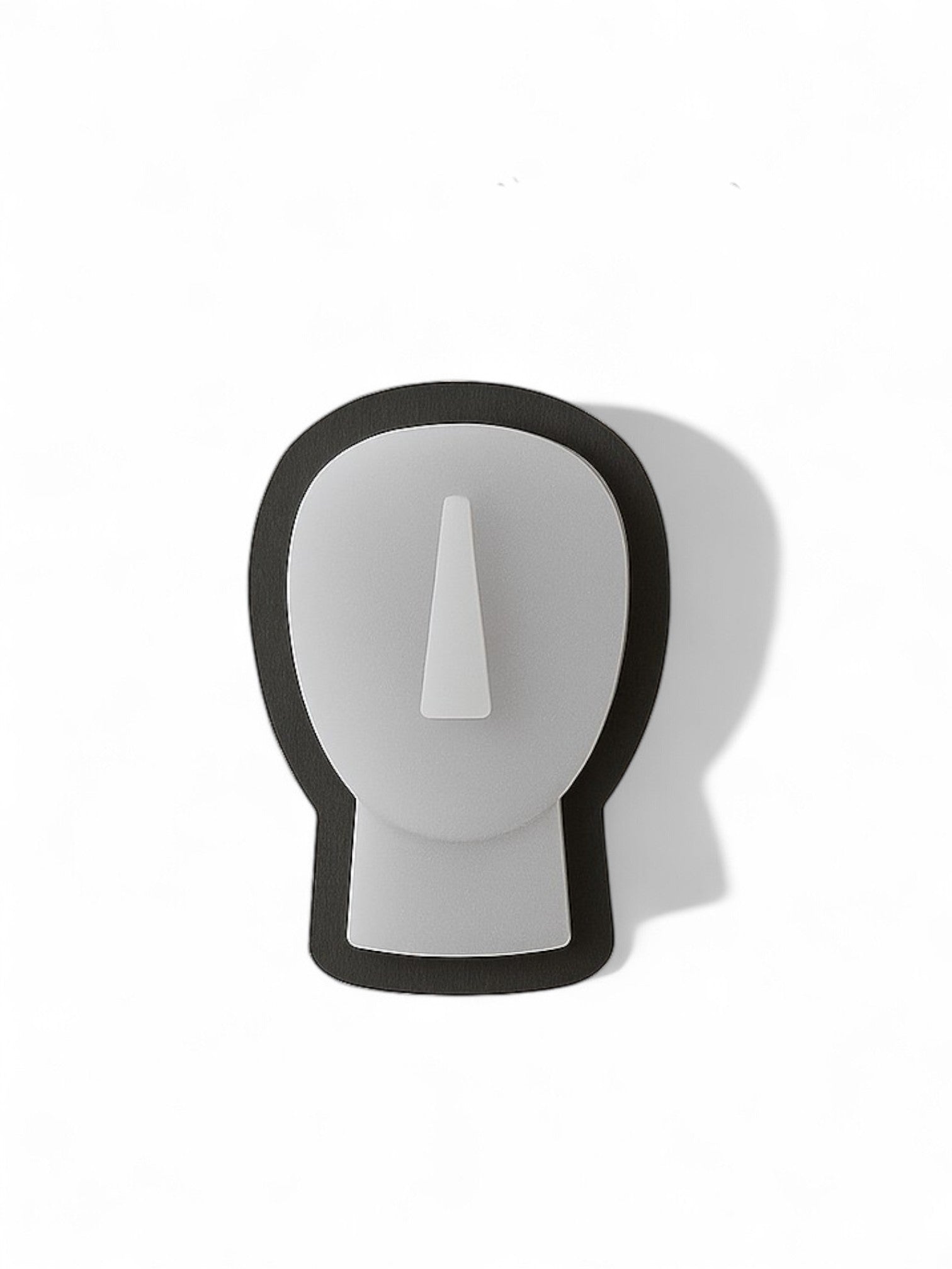 Μαγνητάκι χονδρικής σε σχήμα κυκλαδικού ειδωλίου, λευκό με γκρι περίγραμμα από πλεξιγκλάς