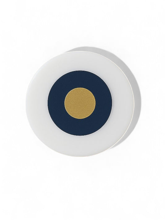 Μαγνητάκι μάτι από πλεξιγκλάς σε λευκό, μπλε και χρυσό