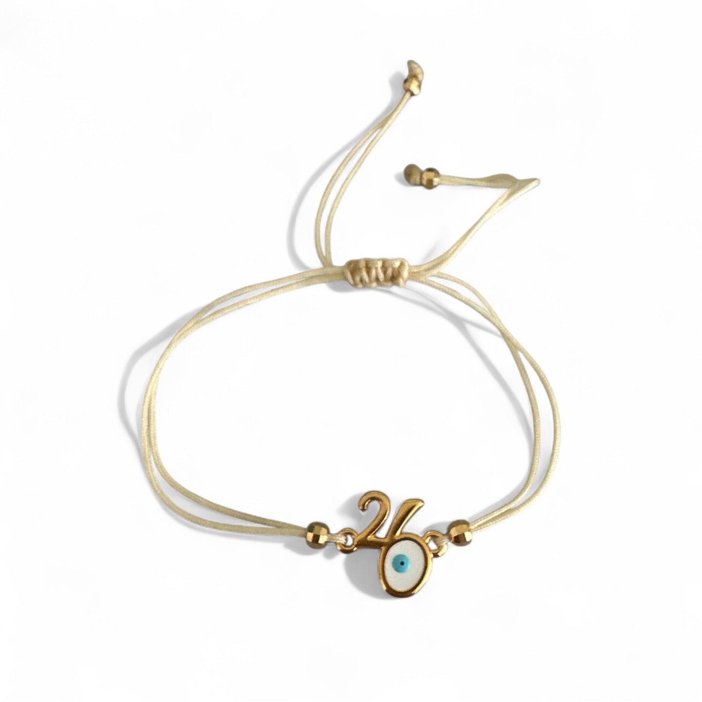 Χειροποίητο βραχιόλι γούρι 2026 με ματάκι και κορδόνι σε πολλά χρώματα – So Cute by Dimi Wholesale