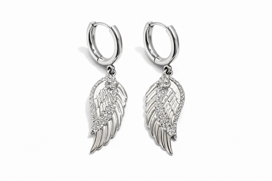 ⚡🚚 Angel Wing Spark Hoops – Ατσάλινα Σκουλαρίκια