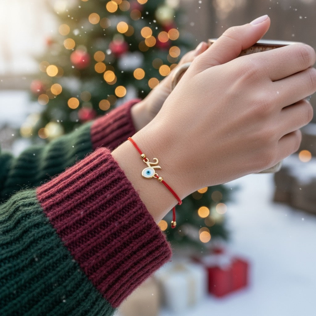 Χειροποίητο βραχιόλι γούρι 2026 με ματάκι και κορδόνι σε πολλά χρώματα – So Cute by Dimi Wholesale