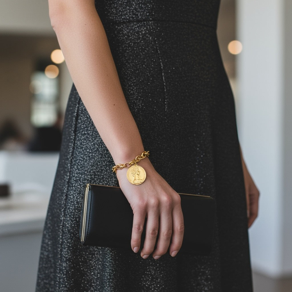 Βραχιόλι “Royal Medallion” – Ατσάλινο με μεγάλο νόμισμα  | So Cute by Dimi