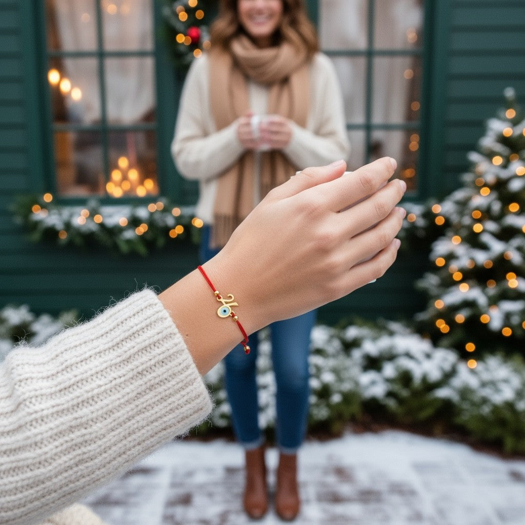 Χειροποίητο βραχιόλι γούρι 2026 με ματάκι και κορδόνι σε πολλά χρώματα – So Cute by Dimi Wholesale