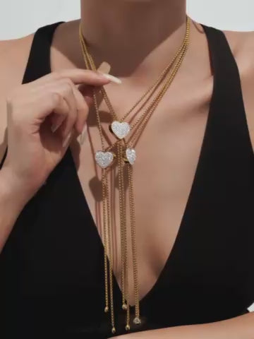 💎🕒 Zircon Heart Pull-Out Necklace