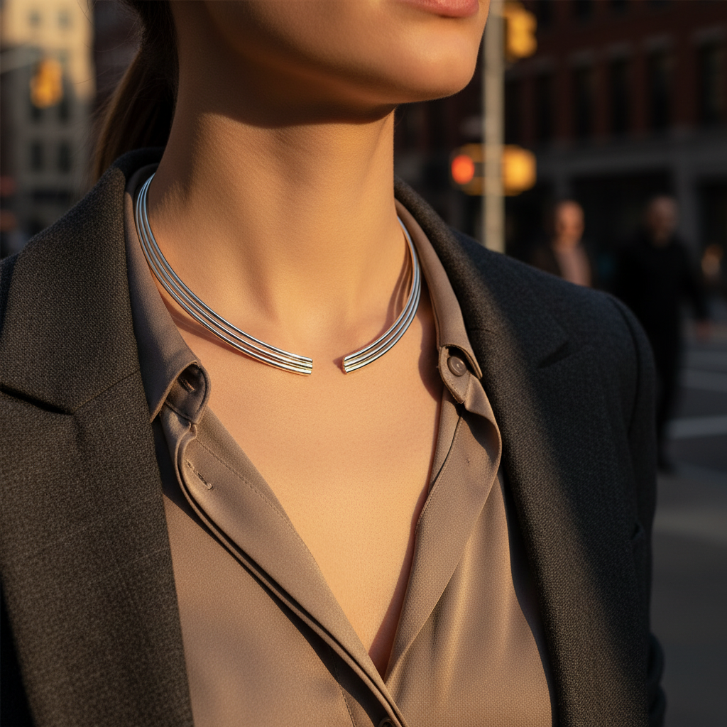 Triple Line Steel Collar – Ατσάλινο Τριπλό Κολάρο σε Χρυσό & Ασημί | So Cute by Dimi