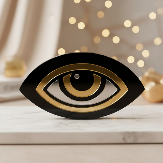 Χειροποίητο γούρι μάτι μαύρο-χρυσό-ασημί – So Cute by Dimi Wholesale