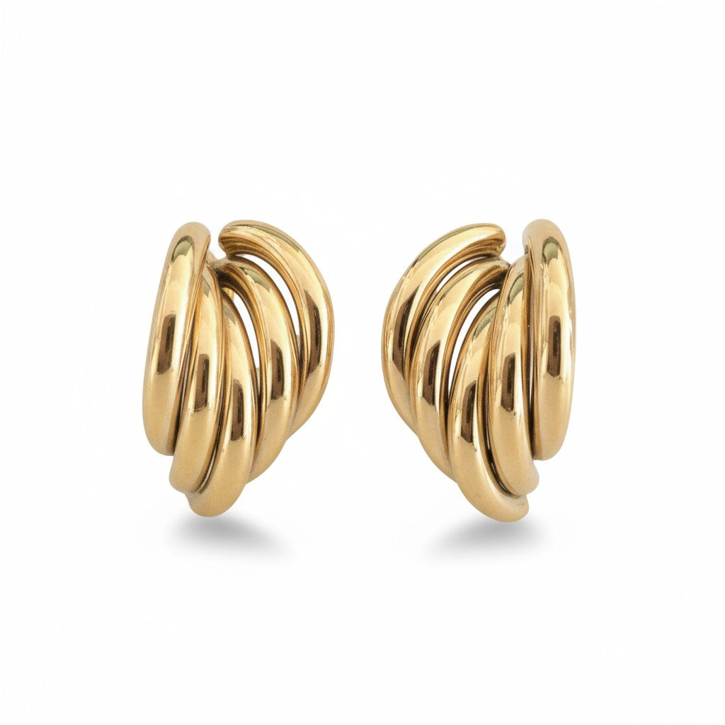 Ατσάλινα σκουλαρίκια Nova Hoops 2,5 εκ. σε χρυσό και δίχρωμο φινίρισμα So Cute by Dimi