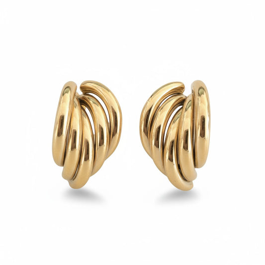 Ατσάλινα σκουλαρίκια Nova Hoops 2,5 εκ. σε χρυσό και δίχρωμο φινίρισμα So Cute by Dimi