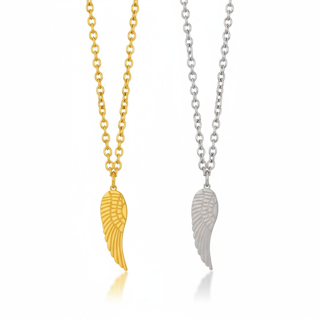 Angel Wing Necklace – Ατσάλινο Κολιέ με Φτερό Αγγέλου | So Cute by Dimi Χονδρική