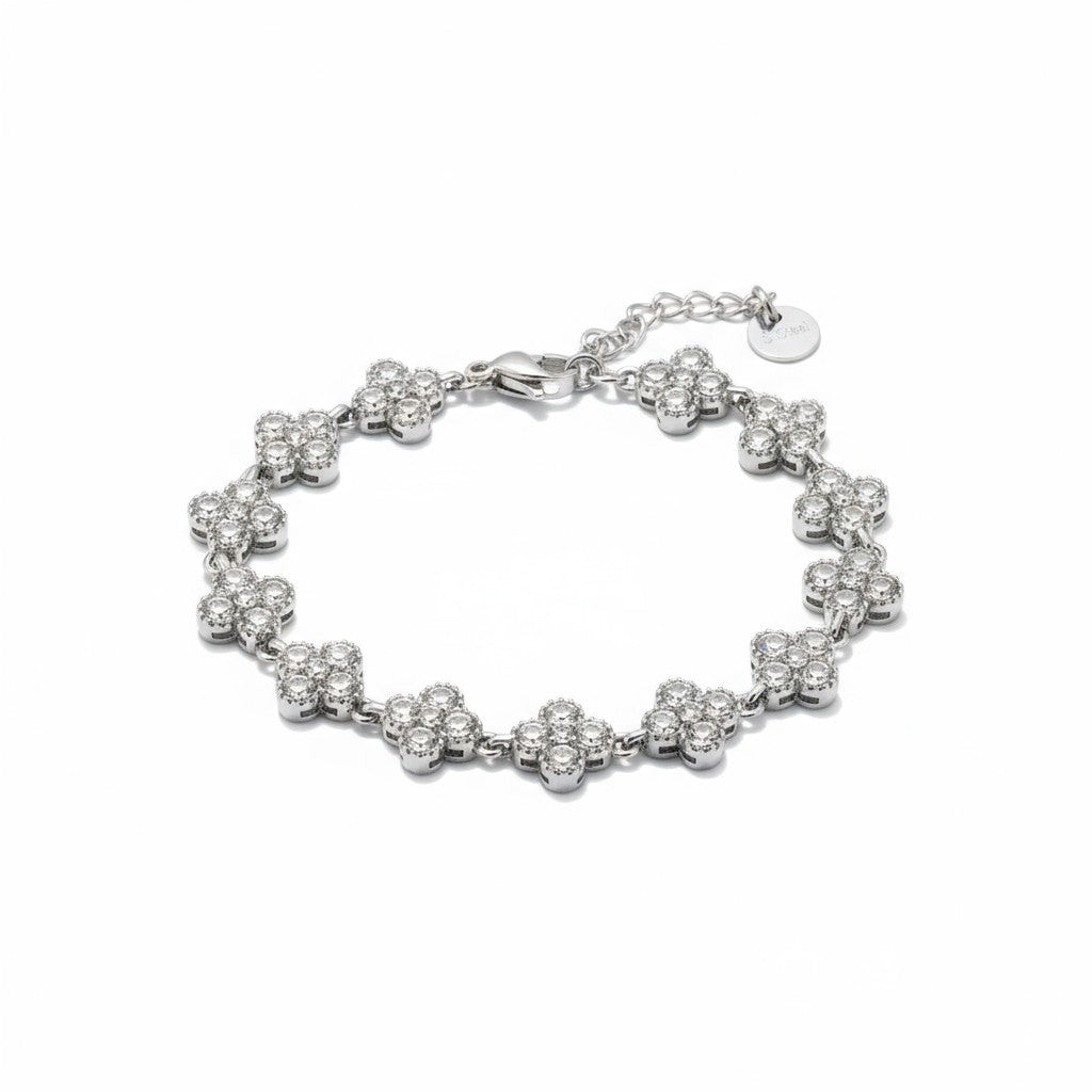 ⚡🚚 Crystal Cross Bracelet – Ατσάλινο Βραχιόλι με Ζιργκόν