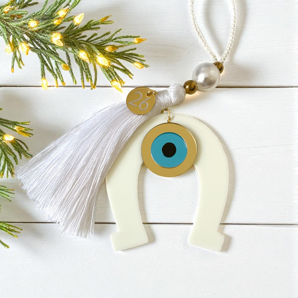 Χειροποίητο γούρι πέταλο με μάτι και φούντα – So Cute by Dimi Wholesale