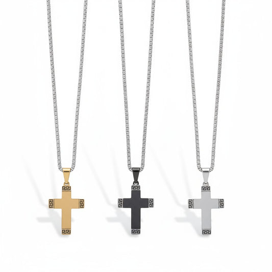 Ανδρικό κολιέ με σταυρό 55cm – Χονδρική | So Cute by Dimi