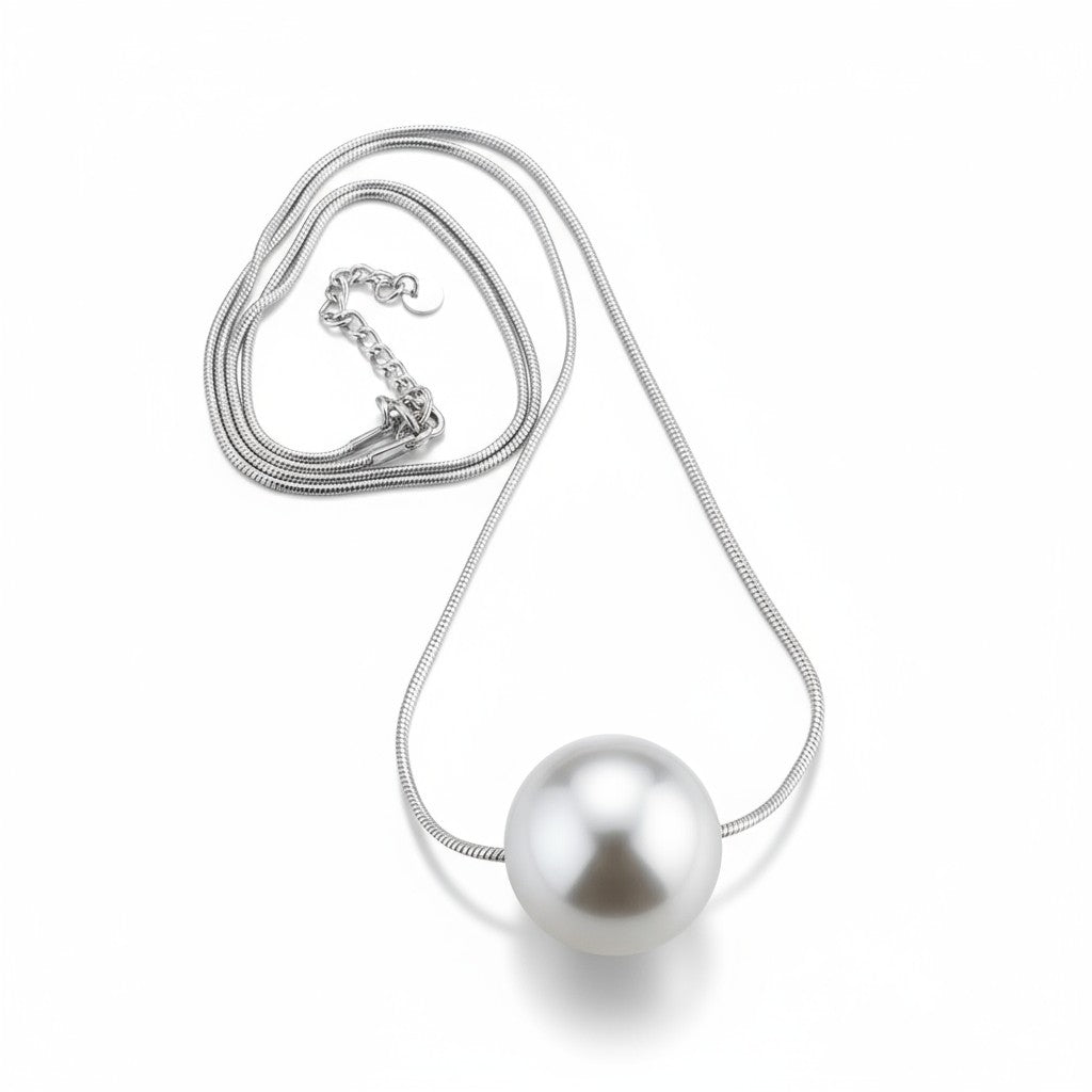 Κολιέ “Sphere Glow” – Ατσάλινο με σφαιρικό μοτίφ σε χρυσό ή ασημί | So Cute by Dimi Wholesale