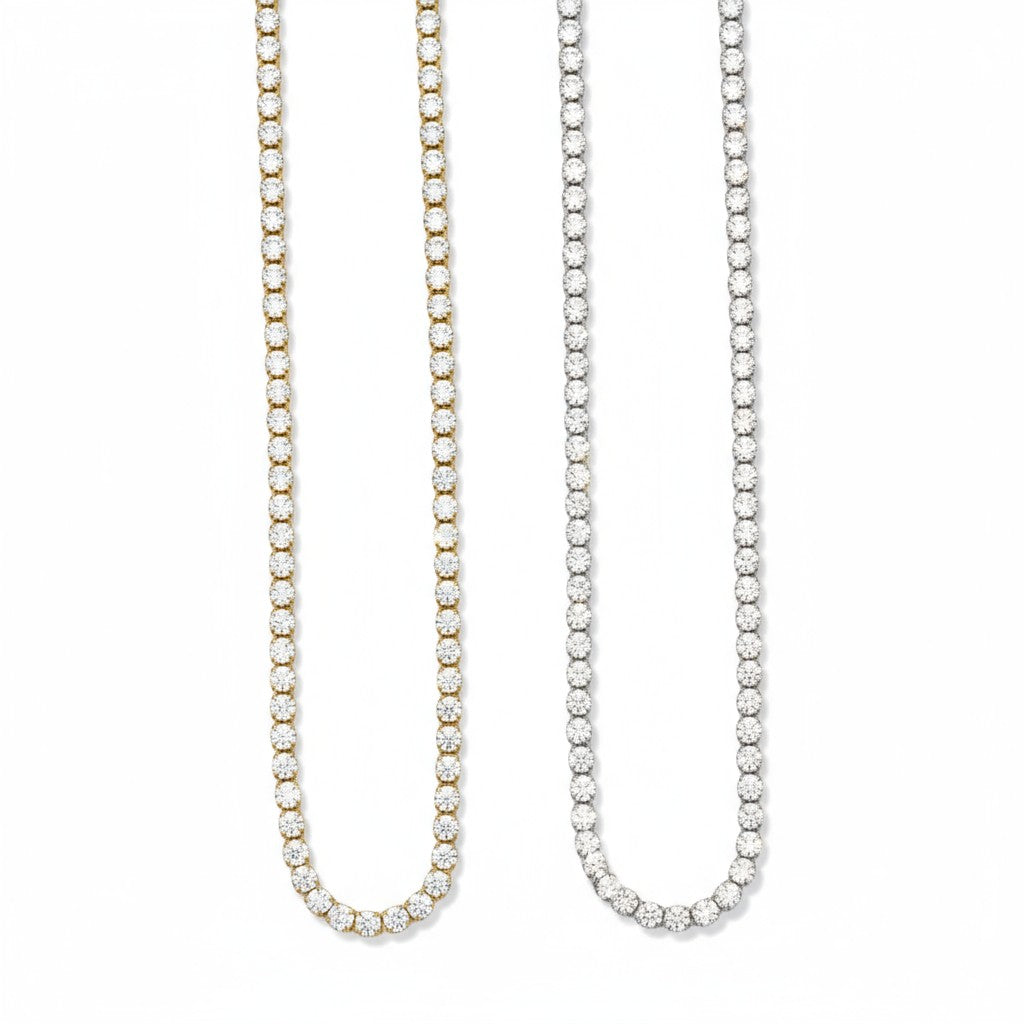 Κολιέ “Shine Line” – Ατσάλινο με ζιργκόν σε χρυσό ή ασημί | So Cute by Dimi Wholesale