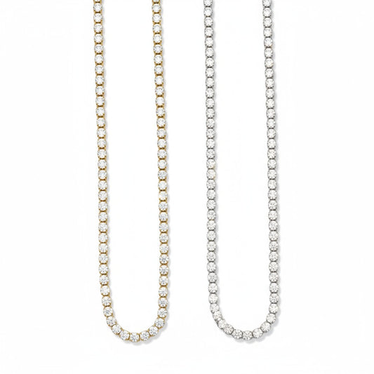 Κολιέ “Shine Line” – Ατσάλινο με ζιργκόν σε χρυσό ή ασημί | So Cute by Dimi Wholesale