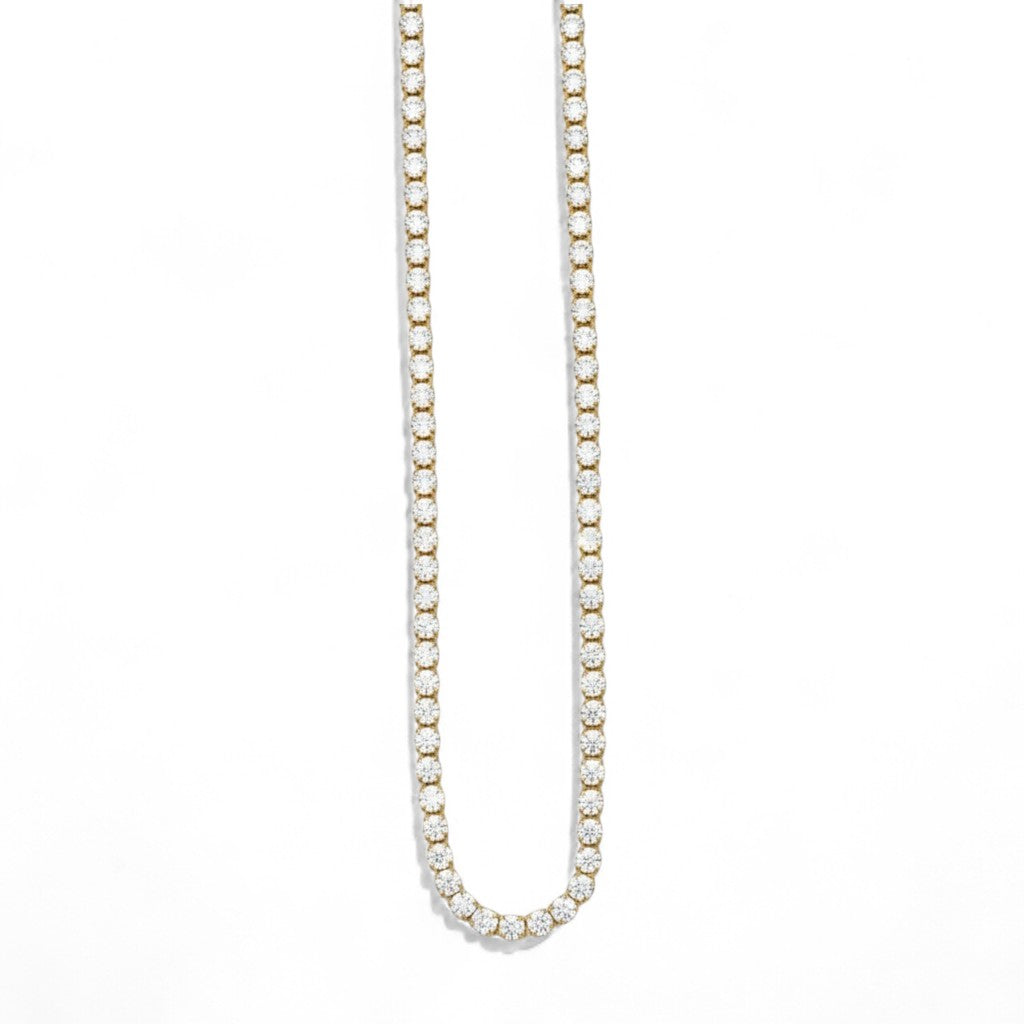 Κολιέ “Shine Line” – Ατσάλινο με ζιργκόν σε χρυσό ή ασημί | So Cute by Dimi Wholesale