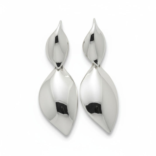 Ατσάλινα σκουλαρίκια 8 εκ. σε χρυσό, ασημί και δίχρωμο φινίρισμα So Cute by Dimi