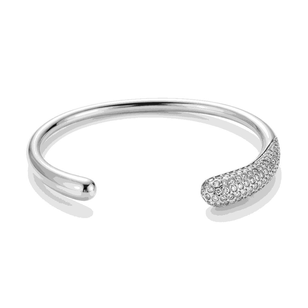 Βραχιόλι “Glow Curve” – Ατσάλινο cuff με ζιργκόν σε χρυσό ή ασημί | So Cute by Dimi Wholesale