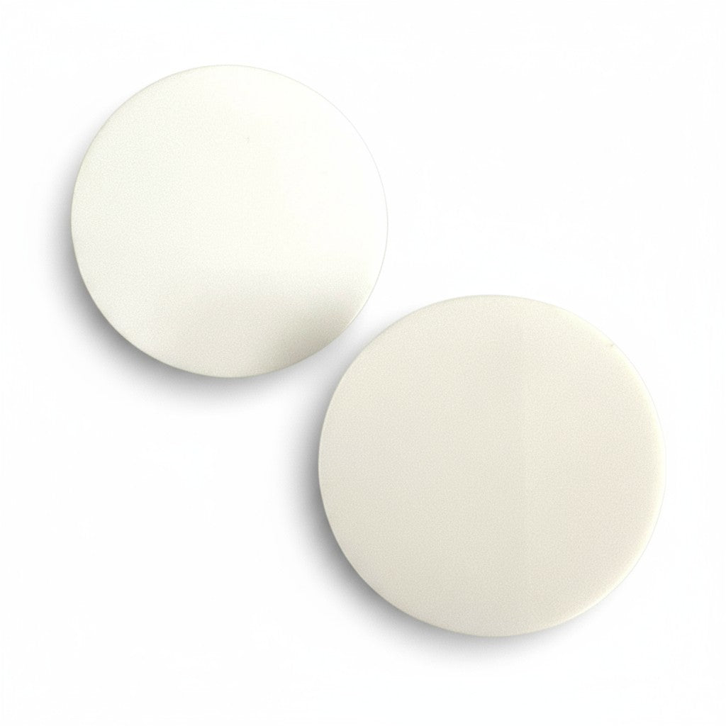 Χειροποίητα σκουλαρίκια από λευκό plexiglass διαμέτρου 5εκ., χονδρική So Cute by DImi