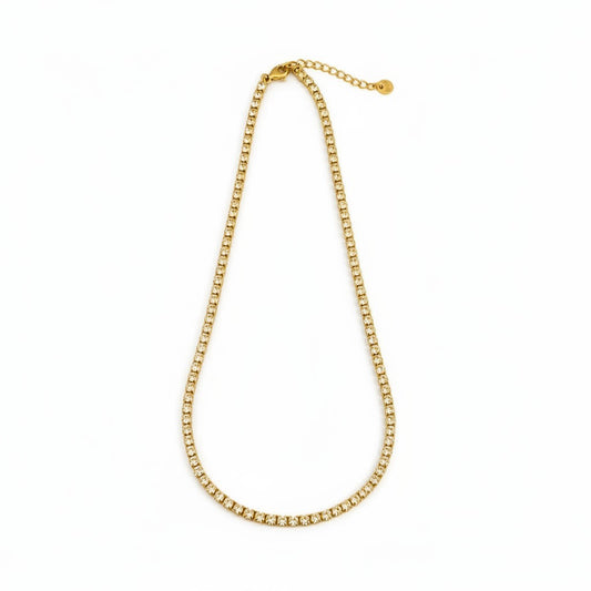 Χονδρικό ατσάλινο κολιέ riviera με strass 3mm – So Cute by Dimi Wholesale