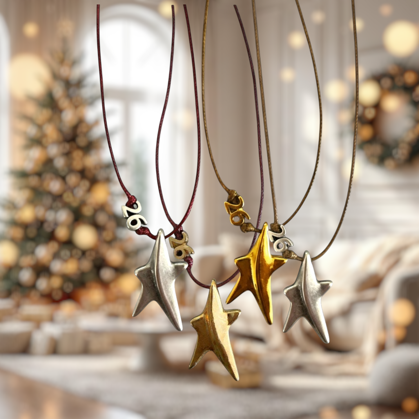 Κολιέ γούρι 2026 με αστέρι από ζαμάκ – So Cute by Dimi Wholesale